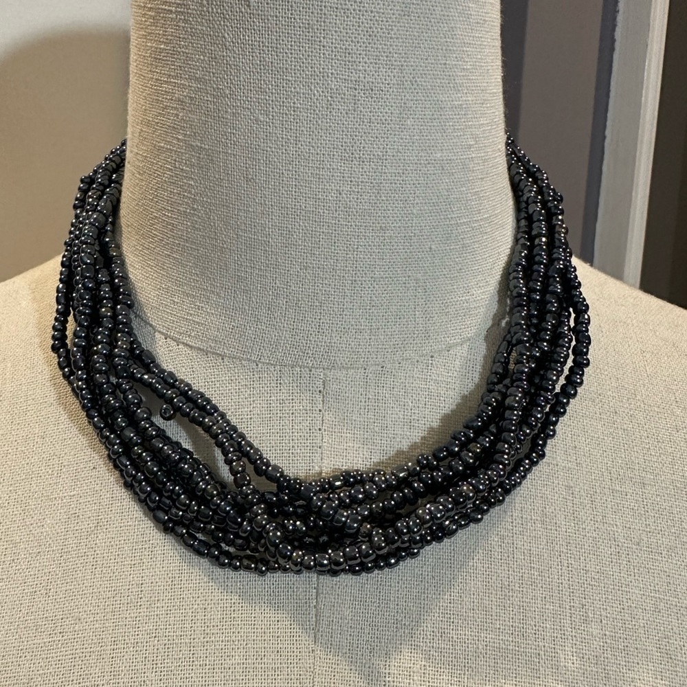 Beaded multi strand necklace